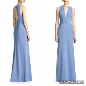 Lela Rose Style LR237 Sleeveless V Neck Crepe Trumpet Bridesmaid Dress Lark NWT